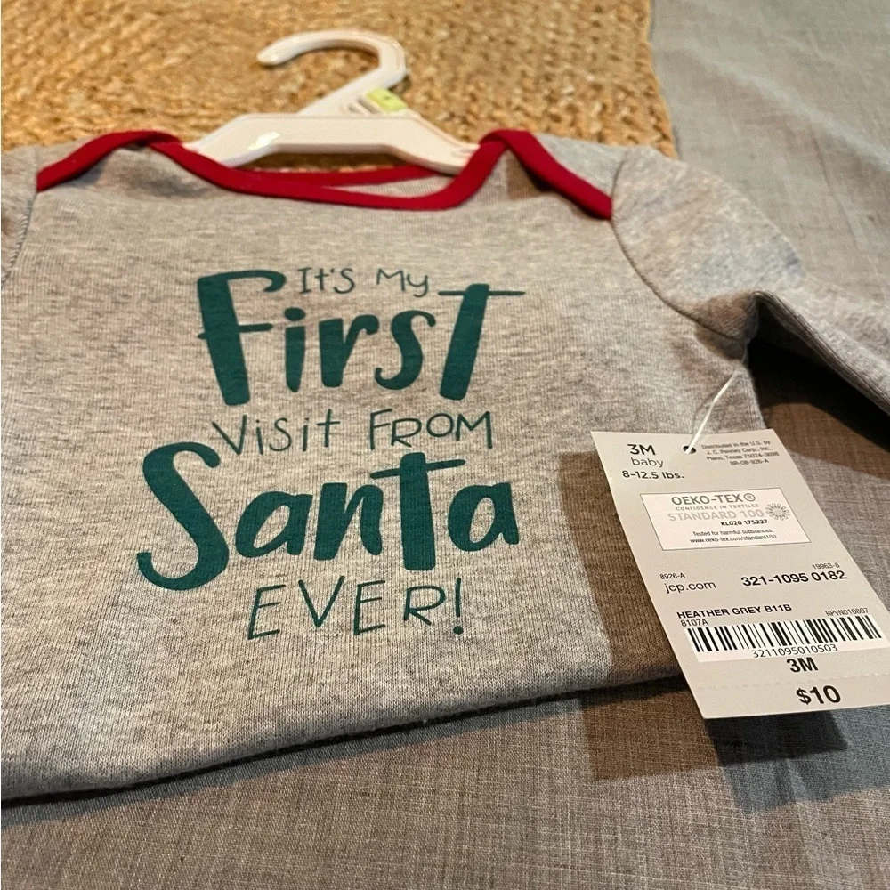 NWT long sleeve onesie “It’s My First Visit From Santa Ever”